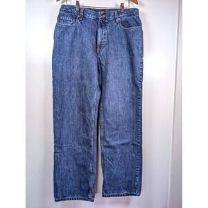 Vintage Eddie Bauer Flannel Line Denim Jeans Women's Size 14 Straight Leg Y2K